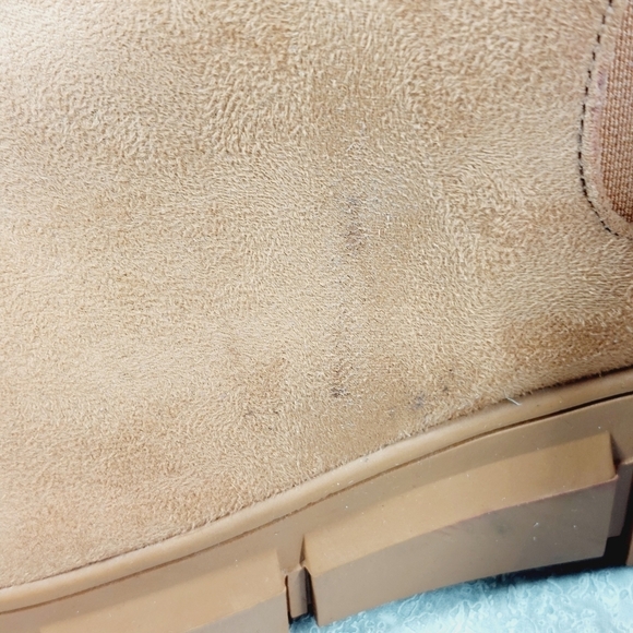 New BP. Niya Tan Faux Suede Brown Cottagecore Lug Sole Chelsea Boots i561 - Picture 9 of 13